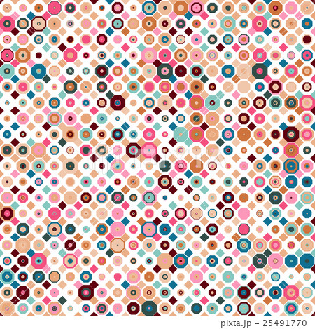 Retro abstract seamless pattern. Octagon colorful 25491770