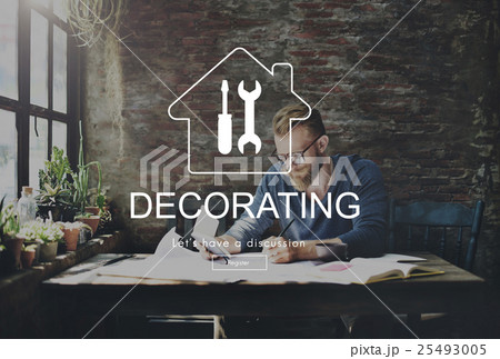 Man Working Determine Workspace Lifestyle Concept Man Working Determine Workspace Lifestyle Concept 25493005