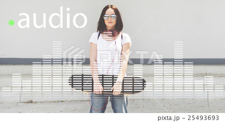 Audio Digital Equalizer Music Tunes Sound Wave Graphic Concept 25493693