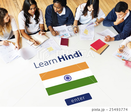 Learn Hindi Language Online Education Concept Learn Hindi Language Online Education Concept 25493774