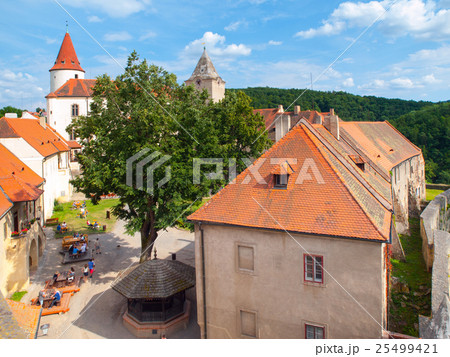 Courtyard and towers of Krivoklat Castle Courtyard and towers of Krivoklat Castle 25499421