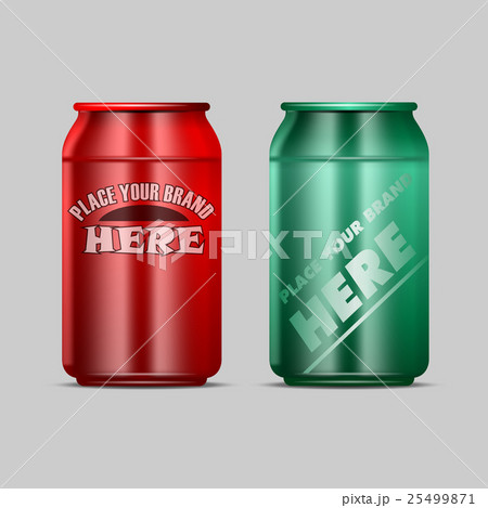 Vector red and green aluminium beverage drink 25499871