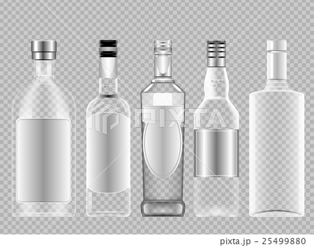 Vector set of transparent glass vodka alcohol Vector set of transparent glass vodka alcohol 25499880