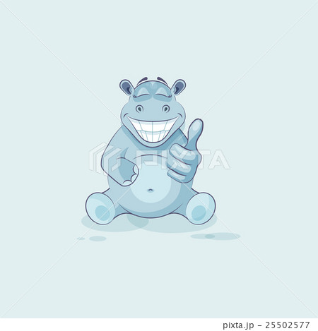 Emoji character cartoon Hippopotamus approves with 25502577