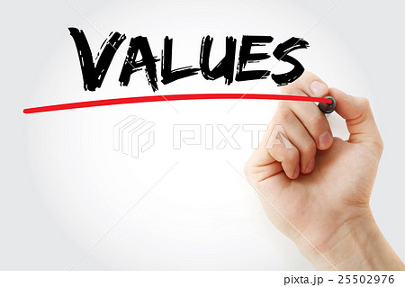 Hand writing Values with marker Hand writing Values with marker 25502976
