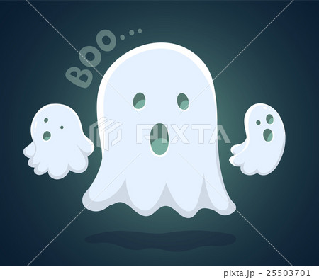 Vector halloween illustration of flying ghosts 25503701