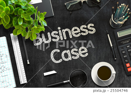 Business Case Handwritten on Black Chalkboard. 3D Business Case Handwritten on Black Chalkboard. 3D 25504746