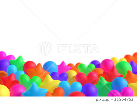 いろんな形のカラフルな風船のイラスト素材