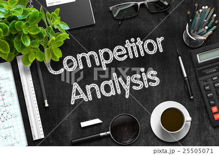 Black Chalkboard with Competitor Analysis. 3D Black Chalkboard with Competitor Analysis. 3D 25505071