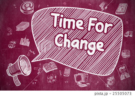 Time For Change - Cartoon Illustration on Red Time For Change - Cartoon Illustration on Red 25505073