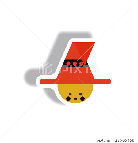Vector illustration paper sticker Halloween icon 25505459