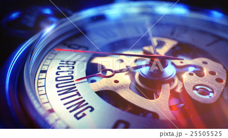 Accounting - Phrase on Pocket Watch. 3D. 25505525