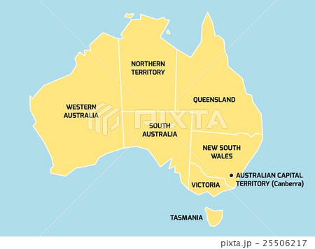 Australia Map With States And Territoriesのイラスト素材