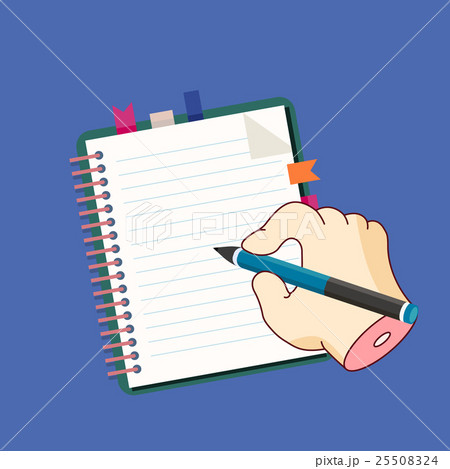 notebook and hand holding pencil notebook and hand holding pencil 25508324