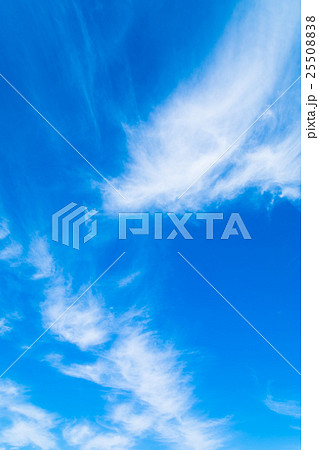 10月の空　雲　筋雲　積雲　巻雲　青い空　秋の空　晩夏の空　背景用素材　クラウド　青空　合成用背景 25508838