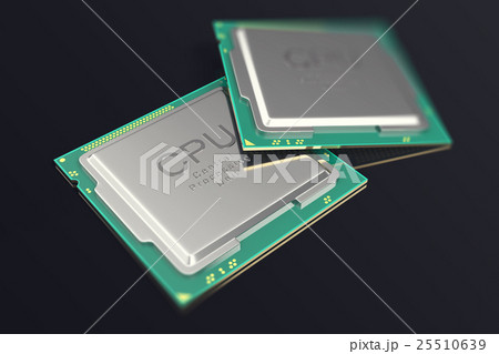 3d illustration CPU chip, central processor unit 3d illustration CPU chip, central processor unit 25510639