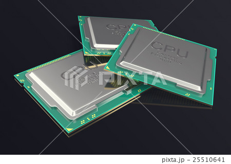 3d illustration CPU chip, central processor unit 25510641