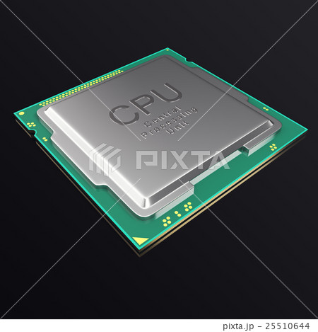 3d illustration CPU chip, central processor unit 25510644