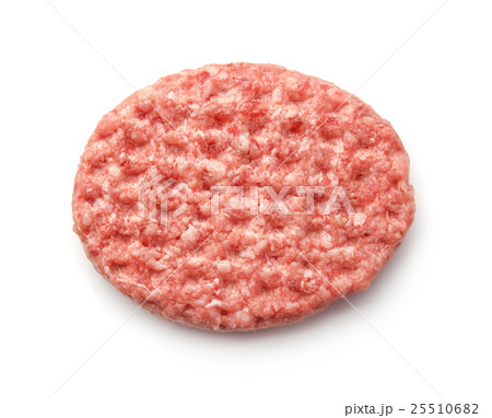 Top view of fresh raw burger patty Top view of fresh raw burger patty 25510682