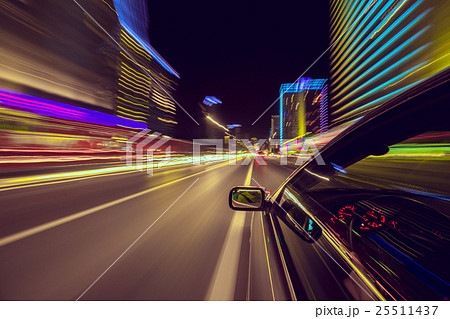 The car moves at the night. The car moves at the night. 25511437