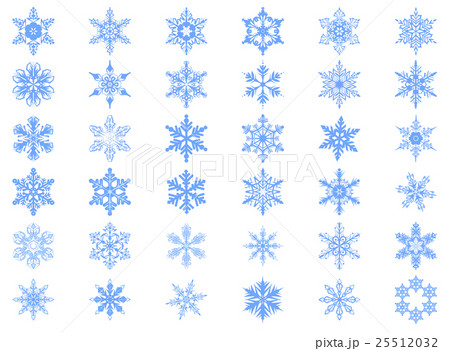 Big set of 36 blue snowflakes 25512032