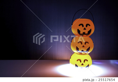 Three  orange Halloween Jack o Lantern 25517654