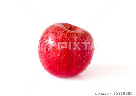 Red apple with drops on white Red apple with drops on white 25519980
