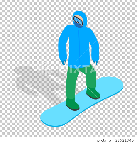 Snowboarder With Snowboard Deck Iconのイラスト素材