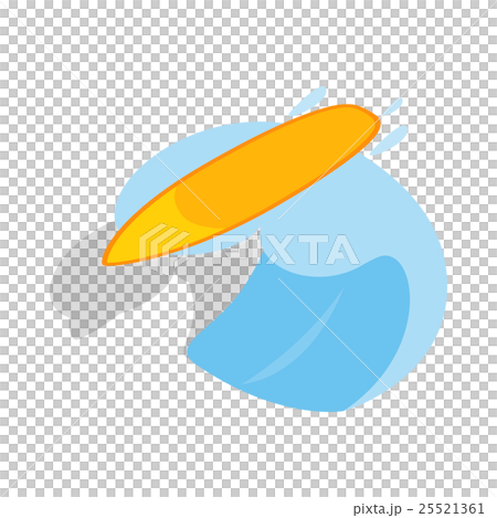 Surfboard with wave icon, isometric 3d style - Stock Illustration ...