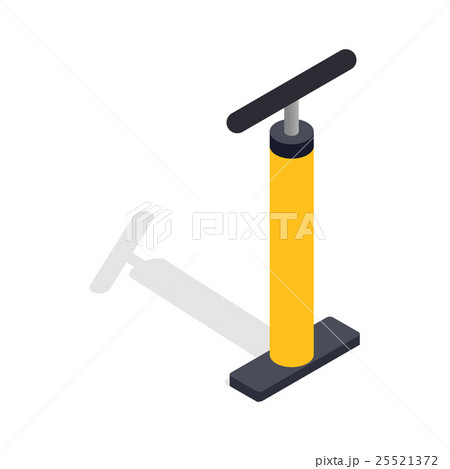 Yellow hand bicycle pump icon, isometric 3d style 25521372