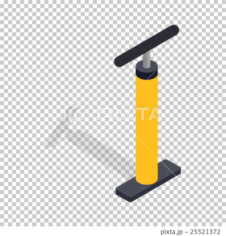 Yellow hand bicycle pump icon, isometric 3d style 25521372