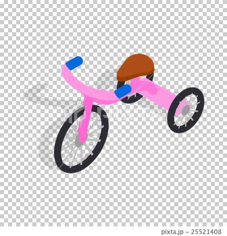 Pink tricycle icon, isometric 3d style 25521408