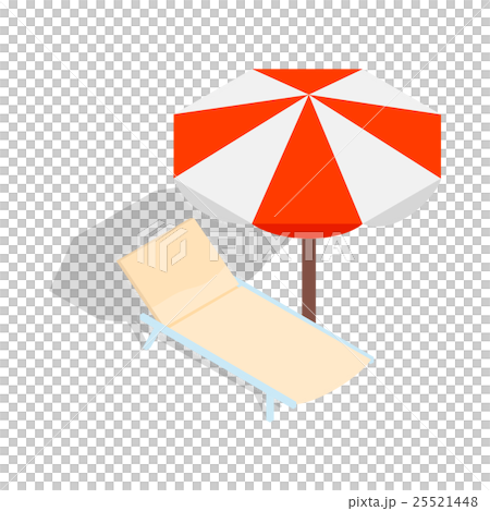 Beach chaise lounge with umbrella icon Beach chaise lounge with umbrella icon 25521448