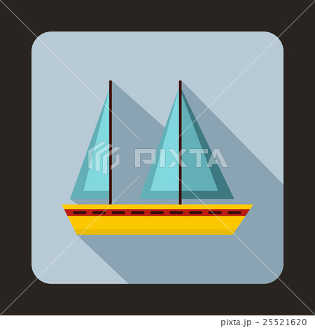 Sailing boat icon, flat style Sailing boat icon, flat style 25521620