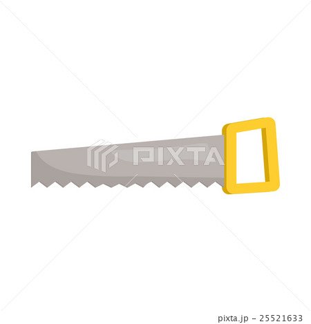 Saw with yellow handle icon, cartoon style 25521633