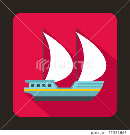 Big yacht icon, flat style 25521663