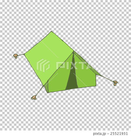 Green tent icon in cartoon style Green tent icon in cartoon style 25521931