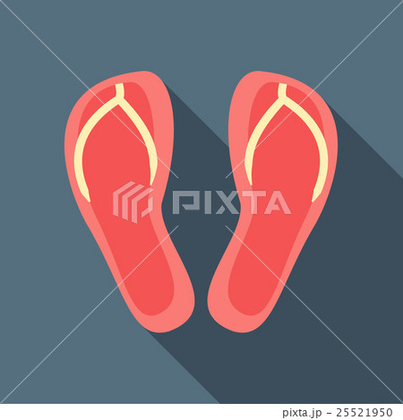 Red slippers icon, flat style 25521950