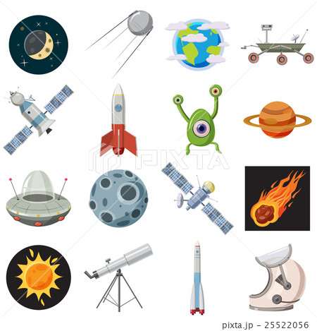 Space icons set, cartoon style Space icons set, cartoon style 25522056
