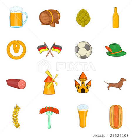 Germany icons set, cartoon style 25522103