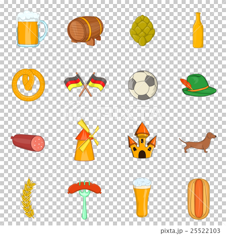Germany icons set, cartoon style 25522103