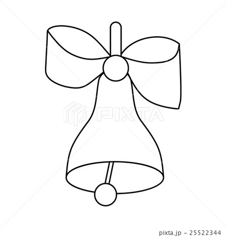 Bell with bow icon, outline style Bell with bow icon, outline style 25522344