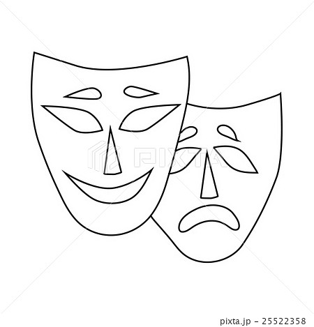 Comedy and tragedy theatrical masks icon Comedy and tragedy theatrical masks icon 25522358
