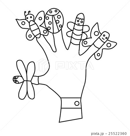 Hand wearing finger puppets icon Hand wearing finger puppets icon 25522360