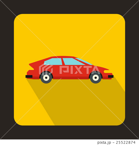 Red car icon in flat style 25522874