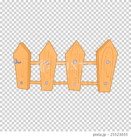 Wooden fence icon, cartoon style Wooden fence icon, cartoon style 25523035