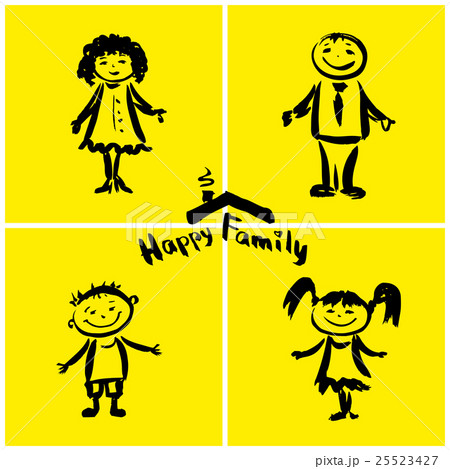 Happy family, hand drawing. 25523427