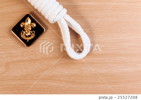 Orderliness white scout rope with boy scout symbol 25527208
