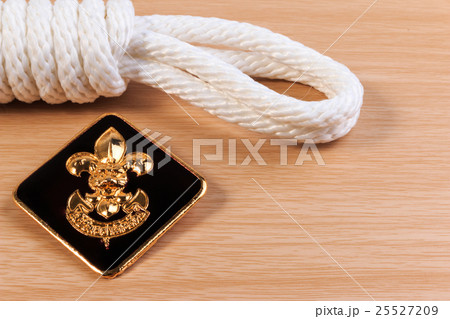 Orderliness white scout rope with boy scout symbol 25527209