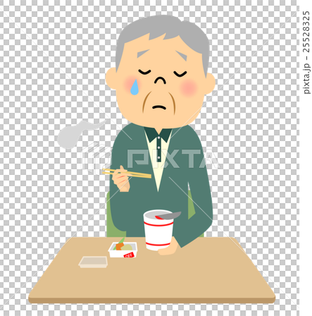 Elderly people who eat cup noodles by themselves 25528325